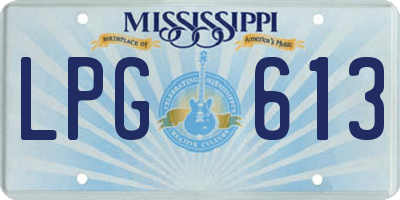 MS license plate LPG613