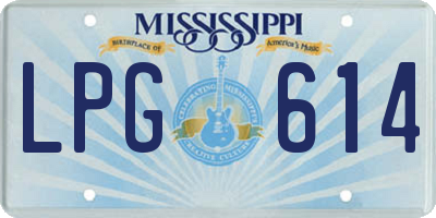 MS license plate LPG614