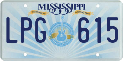 MS license plate LPG615