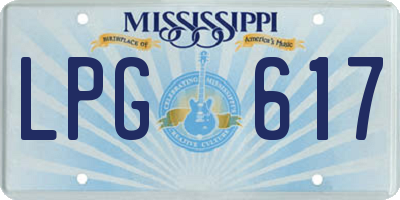 MS license plate LPG617