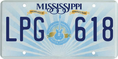 MS license plate LPG618