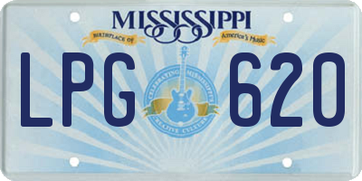 MS license plate LPG620