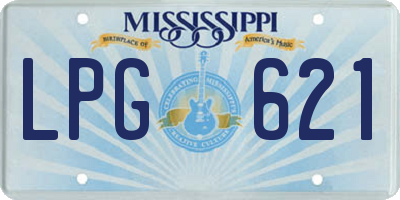 MS license plate LPG621
