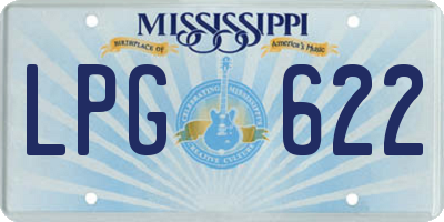 MS license plate LPG622