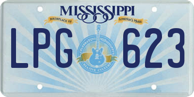 MS license plate LPG623