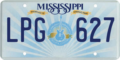 MS license plate LPG627