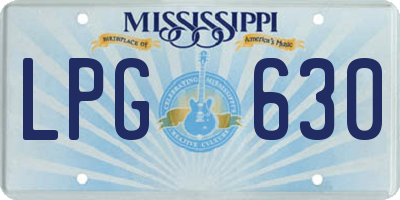 MS license plate LPG630