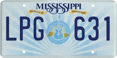 MS license plate LPG631
