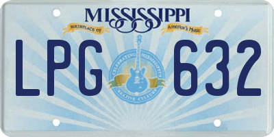 MS license plate LPG632