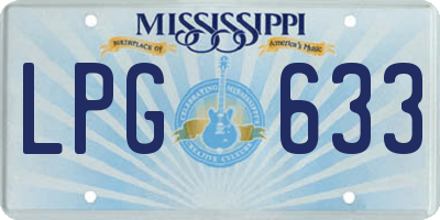 MS license plate LPG633