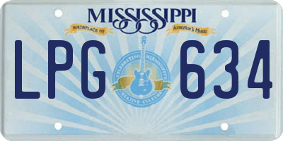 MS license plate LPG634