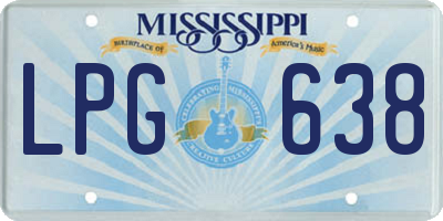 MS license plate LPG638