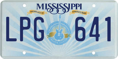MS license plate LPG641