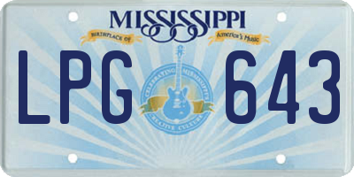 MS license plate LPG643