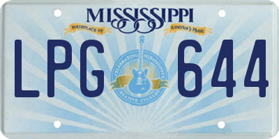 MS license plate LPG644
