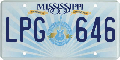 MS license plate LPG646