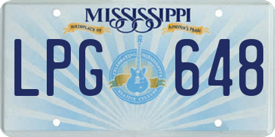 MS license plate LPG648