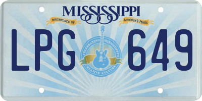 MS license plate LPG649