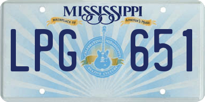 MS license plate LPG651
