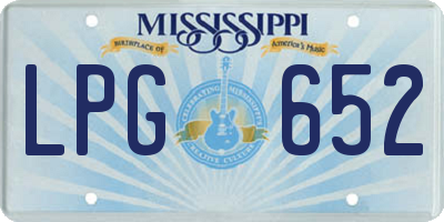 MS license plate LPG652