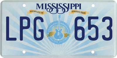MS license plate LPG653