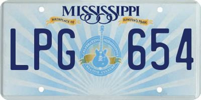 MS license plate LPG654