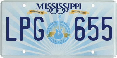 MS license plate LPG655