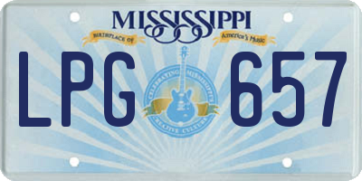 MS license plate LPG657