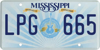 MS license plate LPG665