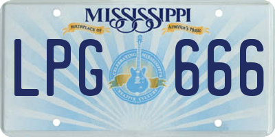MS license plate LPG666