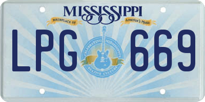 MS license plate LPG669