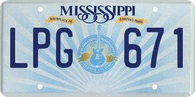 MS license plate LPG671