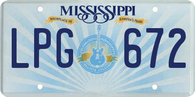 MS license plate LPG672