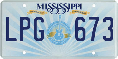 MS license plate LPG673