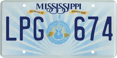 MS license plate LPG674