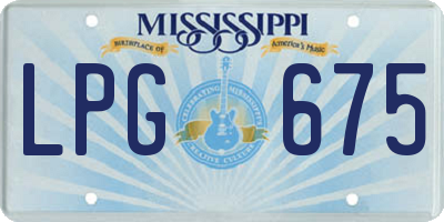 MS license plate LPG675