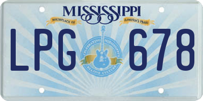 MS license plate LPG678