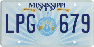 MS license plate LPG679