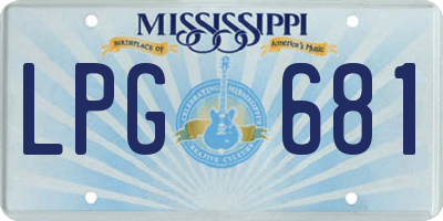 MS license plate LPG681