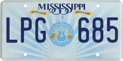 MS license plate LPG685