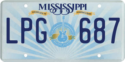 MS license plate LPG687