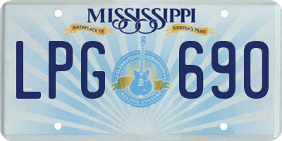 MS license plate LPG690