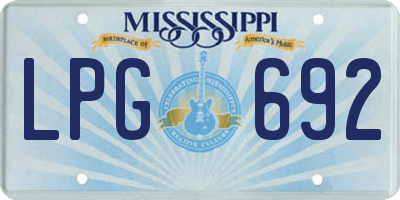 MS license plate LPG692