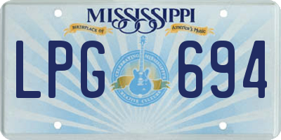 MS license plate LPG694