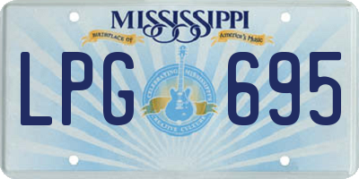 MS license plate LPG695