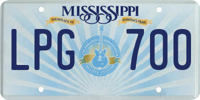 MS license plate LPG700
