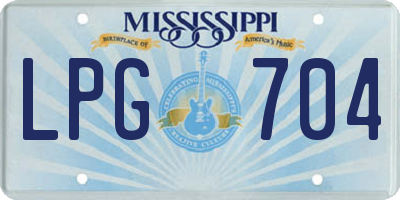 MS license plate LPG704