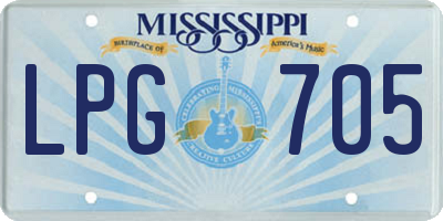 MS license plate LPG705