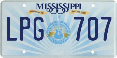MS license plate LPG707