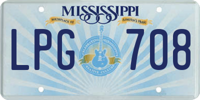 MS license plate LPG708